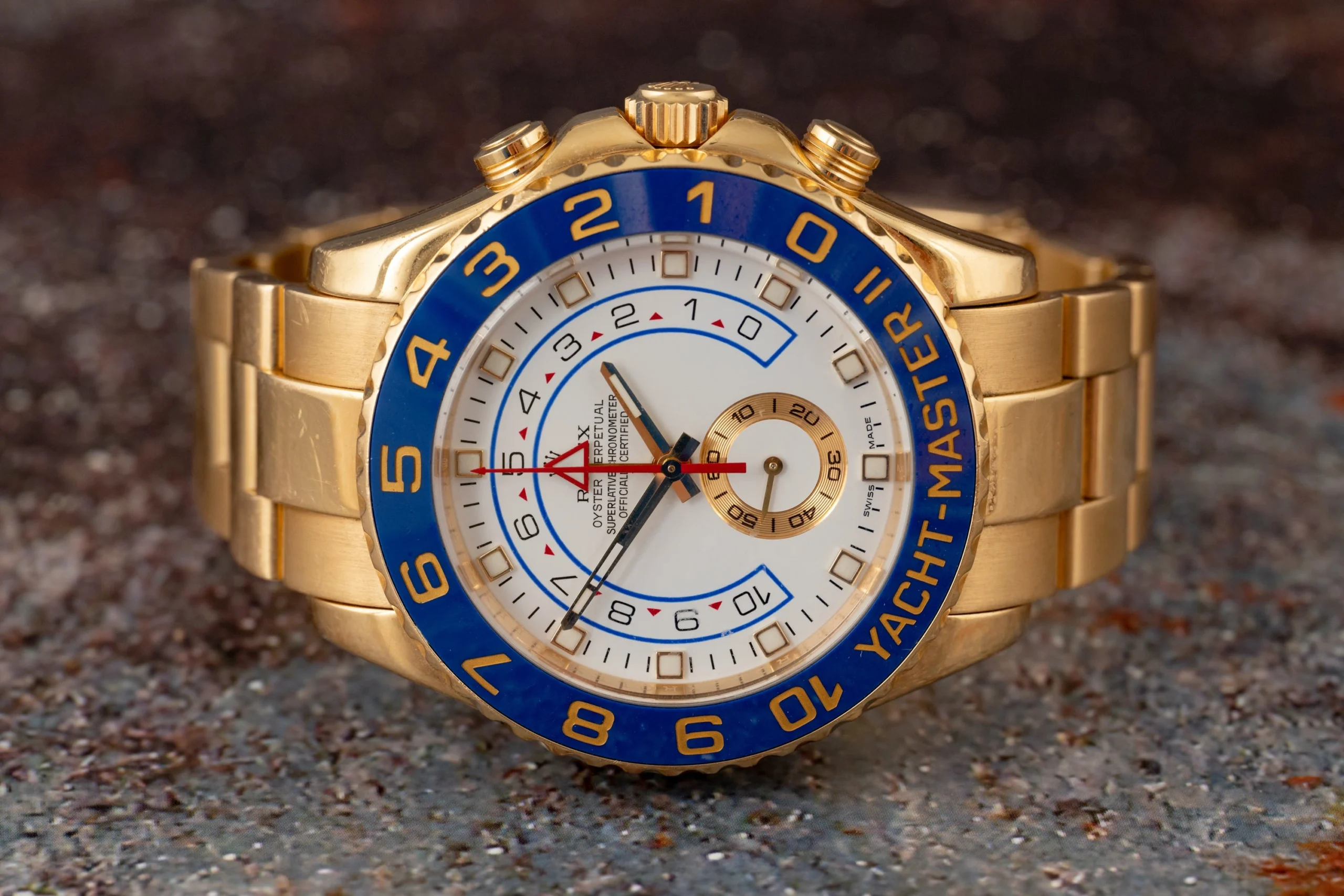 4c13bf22bf70b982fe2fbf94155b8377 Rolex YACHT-MASTER II-(Gold Strap)m116688-0002 - Image 7