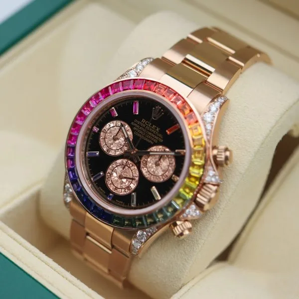 735b7888998fce47fbdf73bcd61d1845 Rolex 116595 RBOW Cosmograph Daytona Rainbow 18k Rose Gold - Image 7