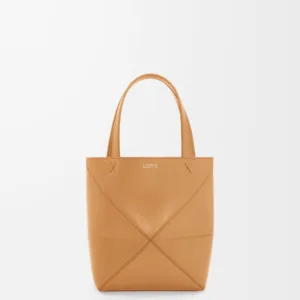 Mini Puzzle Fold tote in shiny calfskin