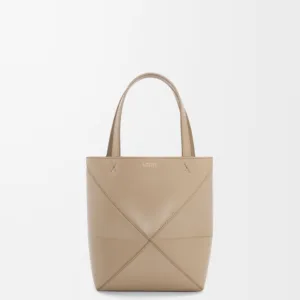 Mini Puzzle Fold tote in shiny calfskin