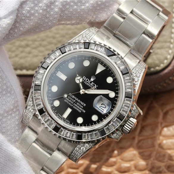 c1284bf73ff9ee2fee17e141575b22a7 SUBMARINER SILVER BLACK DIAMOND 40MM 116759 SANR-74769Bril - Image 11