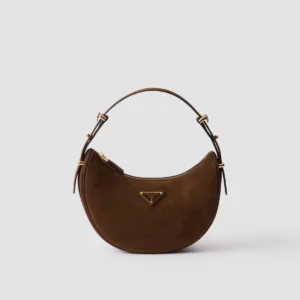 Prada Arqué suede leather shoulder bag