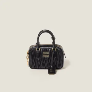 Arcadie Matelassé Soft Lamb Leather Handbag Black