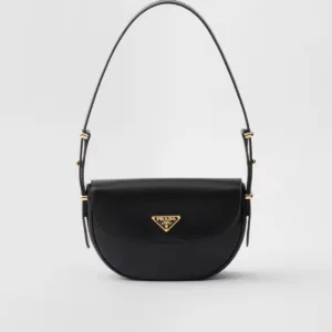 Prada Arqué flip leather shoulder bag