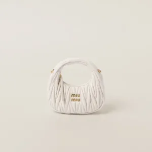 Wander Matelassé Mini Hobo Bag White