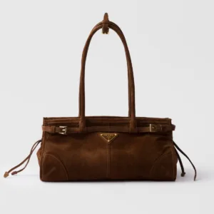 Prada Bonnie Medium Suede Leather Handbag